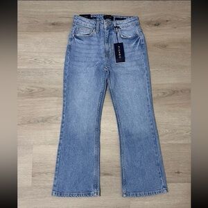 Stretch Cotton Light Blue Flare Jeans